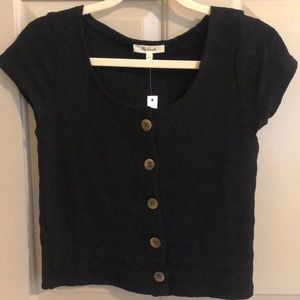 Madewell Scoop Top with Brown Buttons